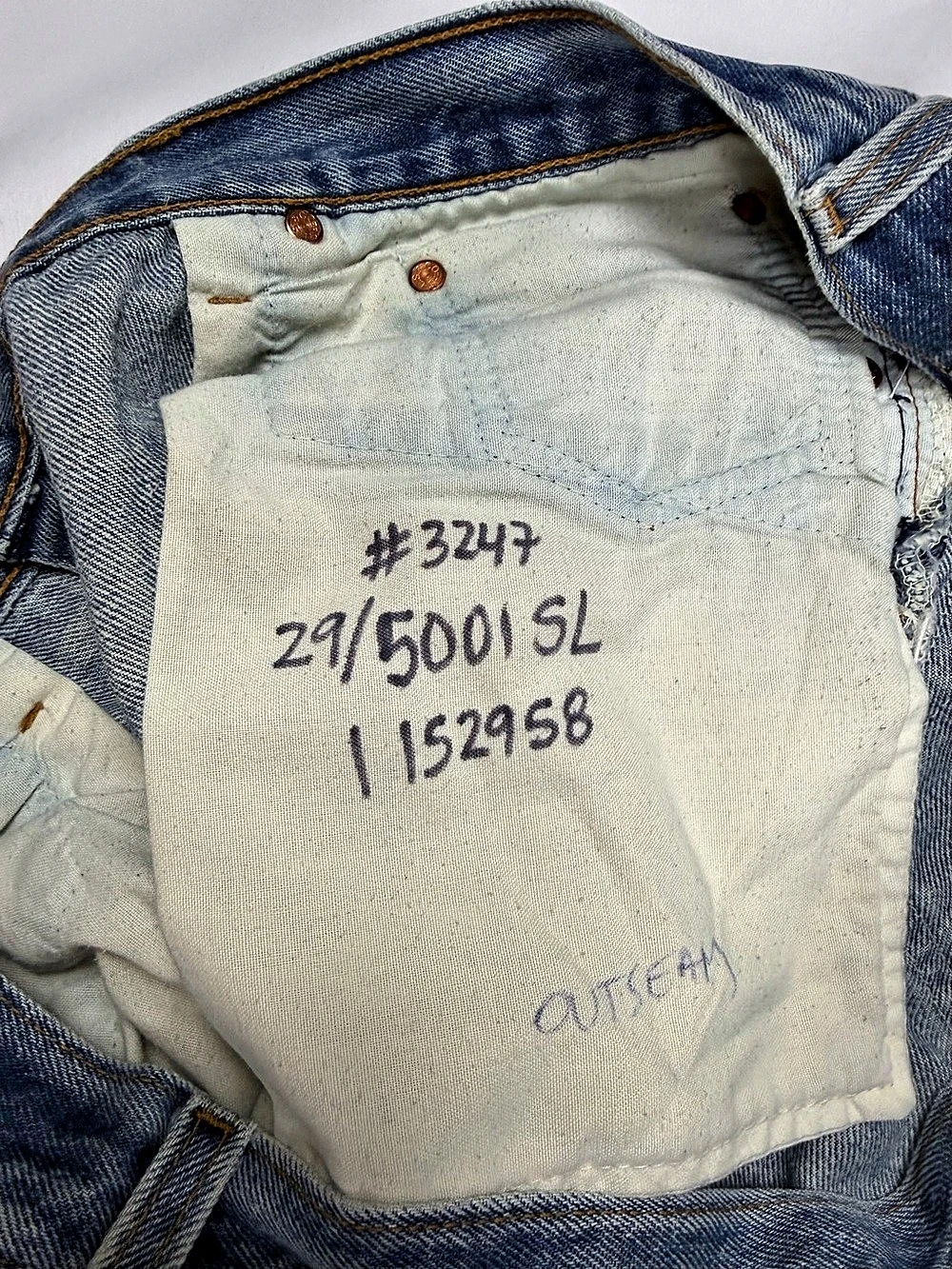 RE/DONE x Levi’s 501 High Rise Straight Leg Jeans Blue - Picture 6 of 8